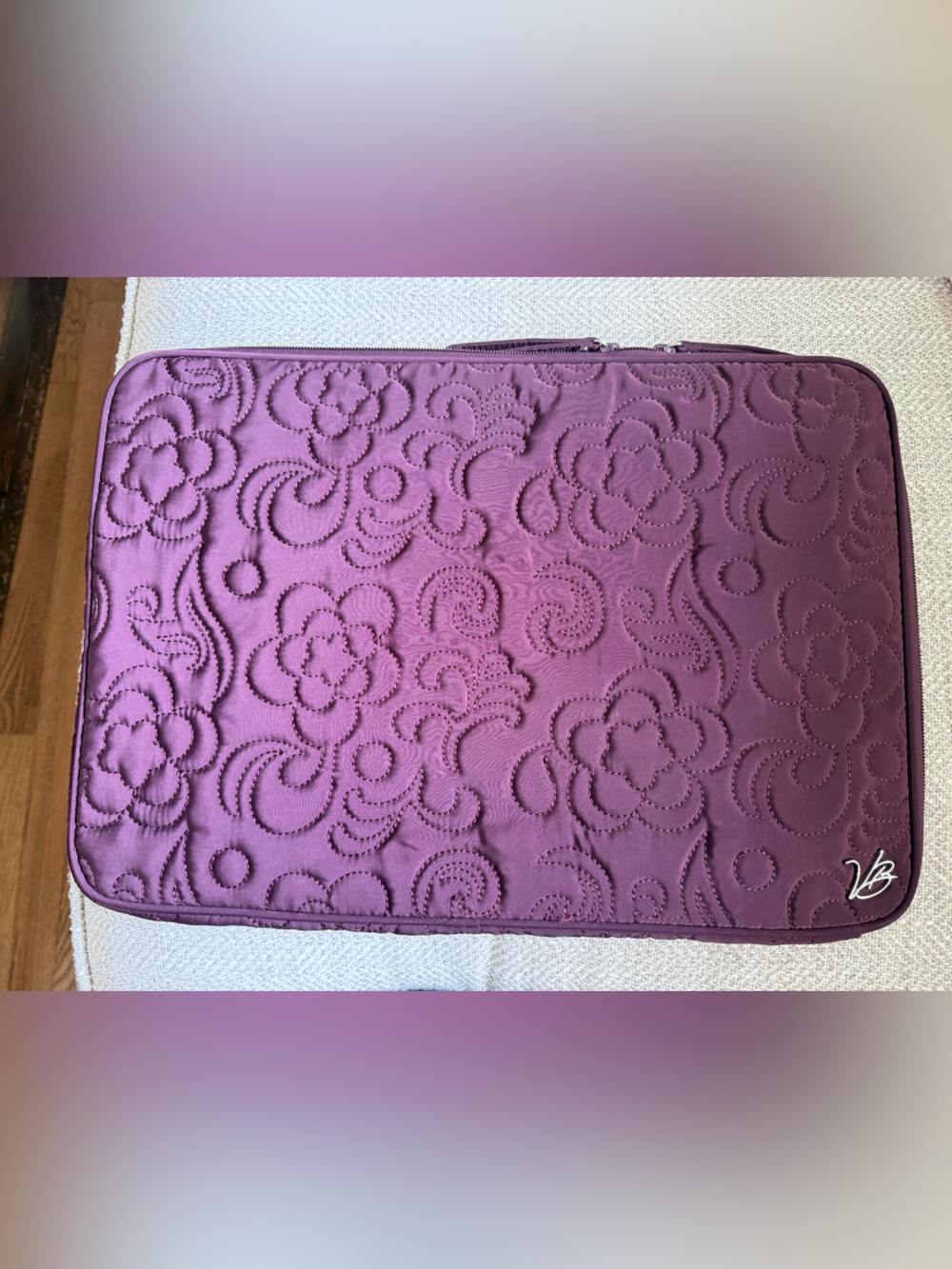 Vera Bradley Wine Microfiber 17" Padded Laptop Sleeve Case